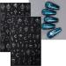 JMEOWIO Self-Adhesive Silver Nail Art Stickers - Moon, Star, Sun Design - 8 Sheets - Buy Online on SooperMarket.com