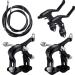 Riakrum 6 Pieces Bike Brakes Calipers Road Bike C Shape Brake Aluminum Bicycle Brake Lever Brake Housing and Cable Brakes V Type Replacement Set for Road Bike