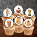 PRECUT Coffee Shop Cupcake Toppers Coffee Shop Theme Coffee Cake Premium Thickness SWEETENED VANILLA - wafer card cake decorations (Pack of 12) - Buy Online on SooperMarket.com
