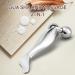3D Metal Face Roller & Gua Sha - Anti-Aging Face Massager for Puffiness Relief | V-Shaped Skin Care Tool in Silver - Buy Online on SooperMarket.com