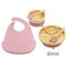 ShipShape Bamboo Baby Weaning Set | Suction Plates & Bowls | 2 Spoons & Silicone Bib | Baby Feeding Set with Free eBook | Bamboo Plates | Baby Plates with Suction | Toddler Plates and Bowls Sets Turkish Rose