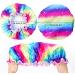 G2PLUS 2PCS Large Shower Cap for Long Hair - Colorful Hair Caps for Girls and Women - Reusable Bath Caps for Spa Home Use - Rainbow - Buy Online on SooperMarket.com