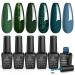 Beetles Green Gel Nail Polish Set 6 Colors Forest Dark Green Gel Nail Polish Soak Off Uv LED Nail Lamp Gel Nail Kit Home DIY Manicure Nail Salon 0 -6 Colors Boundless Forest