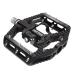 MZYRH MTB Mountain Bike Pedals 3 Bearing Flat Platform Compatible with SPD Dual Function Sealed Clipless Aluminum 9/16" Pedals with Cleats for Road black 3 bearings