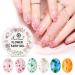 Saviland Dried Flower Gel Nail Polish  6 Colors Soak Off U V LED Nail Varnish Decoration Manicure Nail Art Design Kit (Pink Blue Yellow)