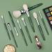 Natural Goat Hair Makeup Brushes Set - 9 Piece Ultra Soft Face & Eye Brushes for Foundation Concealer Blush Contour & Eyeshadow - Perfect Travel Kabuki Set (Green - Buy Online on SooperMarket.com