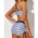 Yonique 3 Piece Tankini Swimsuit Set - Blue/White, Large | Women's Swim Tank Top with Boy Shorts and Bra | Athletic Swimwear - Buy Online on SooperMarket.com