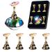 Nail Art Practice Stands Magnetic Nail Tips Holders Fingernail Display Stands with 5 Pieces Alloy Practice Stand and One Crystal Base for DIY Nail Art Practicing Manicure tools