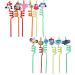 iwobi 12 Pcs Animal Curly Straws Reusable Plastic Curly Novelty Straws for Kids Birthday Party - Buy Online on SooperMarket.com