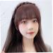 Fluffy Fake Hair Band Bangs Braid Headband Wig Bangs Headband with Bangs Fluffy Front Fake Bangs Non slip Headband Hair Extensions for Women Girls - Dark Brown - Buy Online on SooperMarket.com