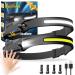 Headlamp Rechargeable 2 Pack, Headlamps for Adults, 230Bright Beam Headlamp & Spotlight, Motion Sensor, 6 Modes Lightweight Head Lamps Flashlight with Clips for Repairing, Camping Running, Cycling Black-2