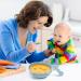 Lanjue Silicone Suction Bowl Set for Baby Toddler | BPA Free Non Slip Weaning Bowl with Spoon & Fork | Blue - Buy Online on SooperMarket.com