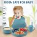 Baby Feeding Set: Silicone Bib, Suction Bowl, Spoon, Fork - Grey | Toddler Utensils for Baby Led Weaning (6 Months+) - Buy Online on SooperMarket.com