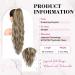 REECHO 26 Long Beach Wave Ponytail Extension - Ash Brown with Platium Highlights | Synthetic Drawstring Hairpiece for Women - Buy Online on SooperMarket.com
