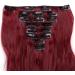 Silk-co Long Curly Wavy Clip in Hair Extension 24 Maroon&Dark Red - 8 Pcs Full Head, Synthetic Heat Resistant, 18 Clips - #Maroon&Dark Red - Buy Online on SooperMarket.com