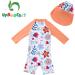 Upandfast Baby Girl One Piece Swimwear Suit with Sun Hat | Toddler Swimsuit UPF 50+ Sun Protection | Sunflower Design | 12-18 Months - Buy Online on SooperMarket.com
