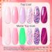 Ur Sugar PolyGel Set - Cat Eye Magnet Poly Extension Gel | 6 Colors 15ml | Pink Glitter Shines in the Dark - Nail Extension Builder Gel - Buy Online on SooperMarket.com