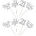 Rsstarxi 24 Pack 21st Birthday Cupcake Toppers Glitter Leg Al 21 Cupcake Toppers Twenty One Hello Cheers to 21 Cupcake Picks for Happy 21st Anniversary Birthday Party Cake Decorations Silver Silver 21st - Buy Online on SooperMarket.com