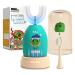 NOHOO Kids Electric Toothbrush, U Shape Whole Mouth Baby Toothbrush, Wireless Rechargeable Ultrasonic Electric Toothbrush, Waterproof Automatic Toothbrush for Toddler, 3 Modes, for 3-12 Years Children U Shape Type-green