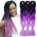 Tess Braids Extensions 60 cm Jumbo Braids KanCalon Kunsthaar for the braid Box Braids hair extension braid 100g/bundle of ombre hair braids extension (1 piece- #52 black/purple) 60 cm (1 piece) #52 black/purple