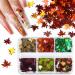 Fall Glitter Nail Sequins - Holographic Maple Leaf Nail Art Decorations | 6 Grids for Autumn & Winter Designs - Buy Online on SooperMarket.com