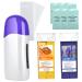 Roll on Wax, Waxing Kit for Women, Roll on Wax Warmer Kit, Wax Roller Kit for Hair Removal, Waxing Kit Roll On, Wax Kit for Larger Areas of the Body, Roller Waxing Kit Including 2 Wax, 100 Non-Woven Wax Strips & Blue Roll