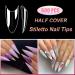 600PCS Clear Short Stiletto Nail Tips - Acrylic False Nail Tips for Salons & DIY Nail Art - 10 Sizes - Buy Online on SooperMarket.com