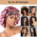 2pcs Large Silk Bonnets with Tie Band for Sleeping Curly Hair - A-black & Rose Gold - Buy Online on SooperMarket.com
