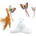 Suhaco Cat Toys, Interactive Butterfly Cat Toy, Automatic Electric Butterfly Rotating Kitten Toys, Funny Cat Toys for Indoor Cats, Cat Teaser Toy with Replacement Milk White
