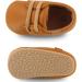 Baby First Walking Shoes | PU Leather Non-Slip Baby Boy & Girl Sneakers | 6-12 Months Brown - Buy Online on SooperMarket.com