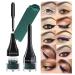 LSxia 2-in-1 Gel Eyeliner Set  Tattoo Eyeliner Waterproof Smudge Proof Eyeliner Gel Eye-liner Pot Cream Eyeliner Tool with Gel Liner Brush  High Pigment Eye Makeup Gel Eye-liners for Women (Green) 207Green