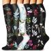 Blongw compression stockings for men 6 pairs of knee socks support stockings compression socks for sports flight running travel cycling A7-Assorted 05 S-M