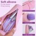 BEAKEY Travel Silicone Makeup Brush Bag 12 Pcs Set | Premium Synthetic Foundation & Eyeshadow Brushes | Portable Organizer Holder in Purple & Pink - Buy Online on SooperMarket.com