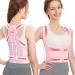 Back Brace and Posture Corrector for Women and Men Back Straightener Posture Corrector Scoliosis and Hunchback Correction Back Pain Spine Corrector Support Adjustable Posture Trainer Large Pink (Large:Waist 41-49'')