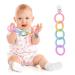 Vicloon Baby Teething Toy Set | Food Grade Silicone Teether Chew Toy for Babies 0-24 Months | Attachable Baby Teether Links in Pink Purple - Buy Online on SooperMarket.com