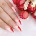Red Stiletto Press-On Nails | Oval Short False Nails for Women & Girls | 24PCS Nail Art Set | International Shipping - Buy Online on SooperMarket.com