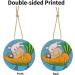 YYHHAOFA Sunflower Seeds and Rabbits Prints Christmas Ceramic Round Pendant Decoration - Festive Hanging Ornament for Stores and Homes -2.9 in - Buy Online on SooperMarket.com