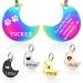 Yehanti dog brand with engraving - dog brand personalized with name telephone number and address stainless steel name tag for collar trailer brand for dogs cats and puppies (moon)