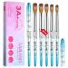 Saviland Professional Kolinsky Acrylic Nail Brush: 5 PCS Acrylic Nail Brush for Acrylic Powder Acrylic Liquid Highly Absorbent Bristles Nail Art Brush for Nail Extension&Carving Size 4/8/10/12/16 Blue 02-Blue