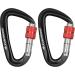Flintronic Twist Lock Aluminum Carabiner Hook - 12KN Black - Ideal for Hammocks Swings Camping & Fishing - Durable Outdoor Equipment - Buy Online on SooperMarket.com