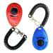 Meric Pet Cat Training Clicker with Wrist Strap, Flat Drop Shape Button Cat Clicker Training Tool, Durable & Easy to Use, Red and Blue, 2 Pcs per Pack