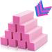 Selistamm 10Pcs Nail Buffer Blocks 4 Way 120 Grit Nail Buffers with 10 Pcs Mini Nail Files Nail Sanding Buffing Block for Gel Natural Acrylic Nails Nail Polish Sanding Buffer Manicure Tools Pink