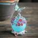H&D Retro Frosted Blue Glass Perfume Bottle 23ml with Butterfly Stopper - Refillable & Stylish International Shipping - Buy Online on SooperMarket.com