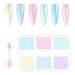 URAQT Chrome Nail Powder 6 Colors Holographic Nail Glitter Dust Powders Mermaid Neon Nail Art Pigment Powder with Sponge Brush Mirror Effect Pearl Pigment Manicure Glitter for DIY Nail Decoration