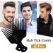 Sularpek 2 Pcs Afro Hair Comb Black Plastic Afro Hair Comb Hair Hair Pick Comb Smooth & Sturdy Wide Tooth Plastic Afro Pick for Detangling And Styling Curly Wavy Frizzy And Afro Hair - Buy Online on SooperMarket.com