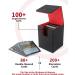 ZLCA Card Deck Box - Fits 100+ Single Sleeved MTG Cards - PU Leather - Strong Magnet - Black & Red - Buy Online on SooperMarket.com