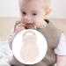 Alomejor Baby Wooden Teething Ring - Soothing Cotton Gauze Handle Ears Design Beige - Safe & Natural Infant Relief - Buy Online on SooperMarket.com