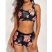 Yonique Women's 3-Piece Athletic Tankini Swimsuit Set - X-Large Pink Floral & Black - Buy Online on SooperMarket.com