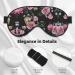 Shop Black Background Rose Soft Sleep Eye Mask | Breathable Eye Patch for Women | Ideal for Travel & Relaxation - Buy Online on SooperMarket.com