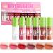 6 Colors Lip Oil Set Fat Lip Oil Drip Hydrating Lip Glow Oil Lip Glaze Shiny Lip Gloss Plumping Long Lasting Moisturizing Tinted Lip Gloss Non-Sticky Fresh Clear Smooth Lip Oil Makeup